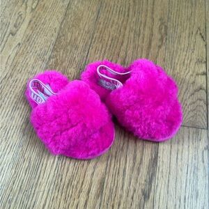 UGG Fuzzy Fuchsia Kids Slippers